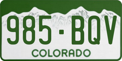CO license plate 985BQV