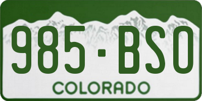 CO license plate 985BSO