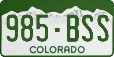 CO license plate 985BSS