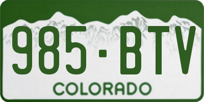 CO license plate 985BTV