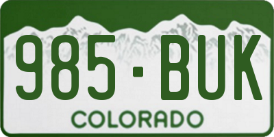 CO license plate 985BUK