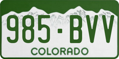 CO license plate 985BVV