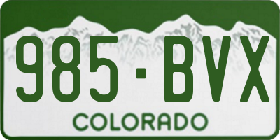 CO license plate 985BVX