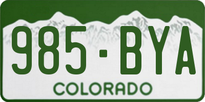 CO license plate 985BYA