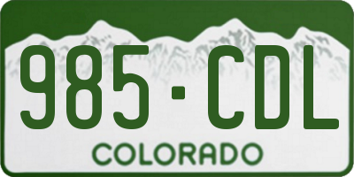 CO license plate 985CDL