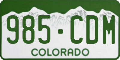 CO license plate 985CDM