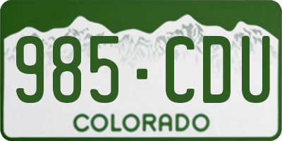 CO license plate 985CDU
