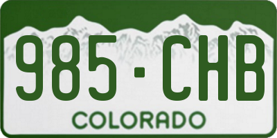 CO license plate 985CHB