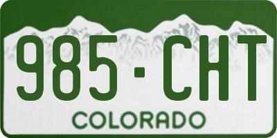 CO license plate 985CHT
