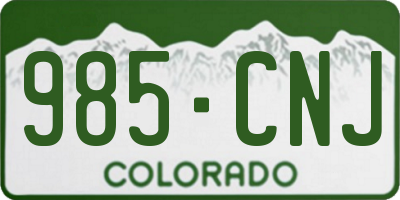 CO license plate 985CNJ