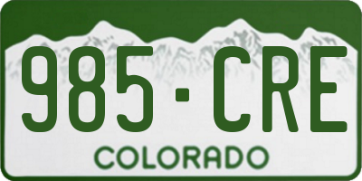 CO license plate 985CRE