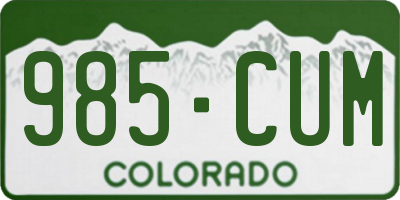 CO license plate 985CUM