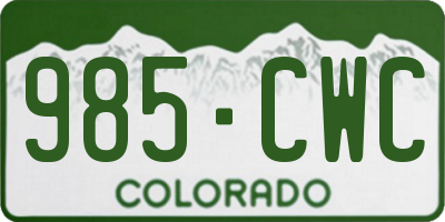 CO license plate 985CWC