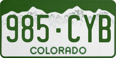 CO license plate 985CYB