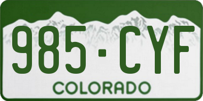 CO license plate 985CYF