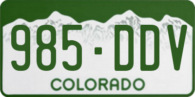 CO license plate 985DDV