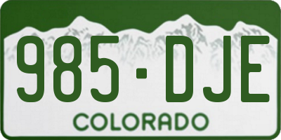 CO license plate 985DJE