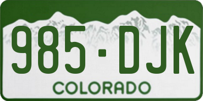 CO license plate 985DJK