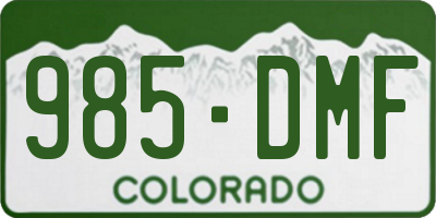 CO license plate 985DMF