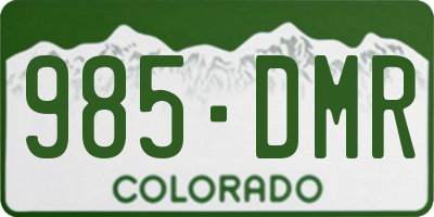 CO license plate 985DMR