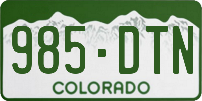 CO license plate 985DTN