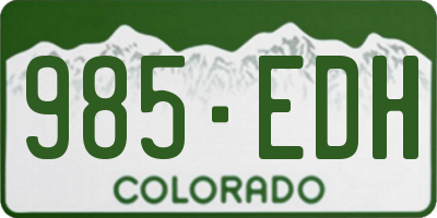 CO license plate 985EDH