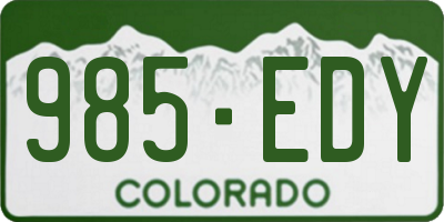 CO license plate 985EDY