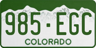 CO license plate 985EGC