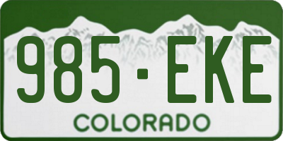 CO license plate 985EKE