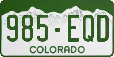 CO license plate 985EQD