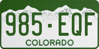 CO license plate 985EQF