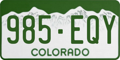 CO license plate 985EQY