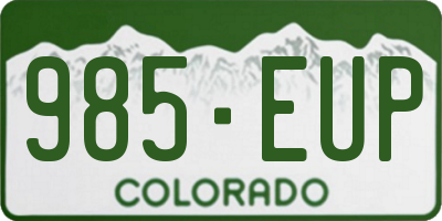 CO license plate 985EUP