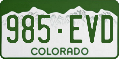 CO license plate 985EVD
