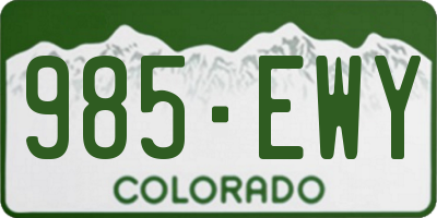CO license plate 985EWY