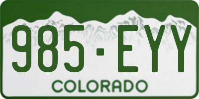 CO license plate 985EYY
