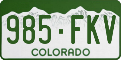 CO license plate 985FKV