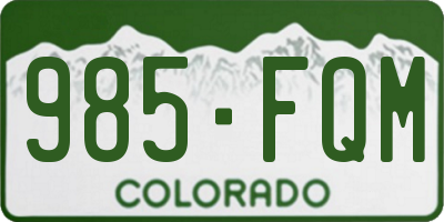 CO license plate 985FQM