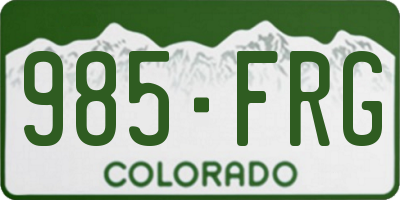 CO license plate 985FRG