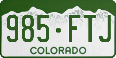 CO license plate 985FTJ