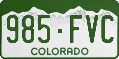 CO license plate 985FVC