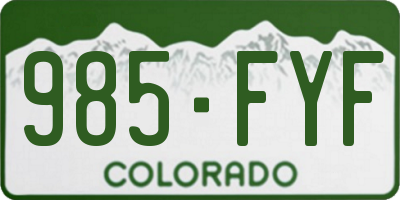 CO license plate 985FYF