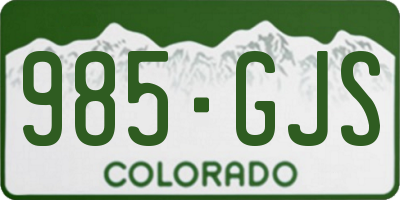 CO license plate 985GJS