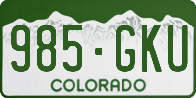 CO license plate 985GKU