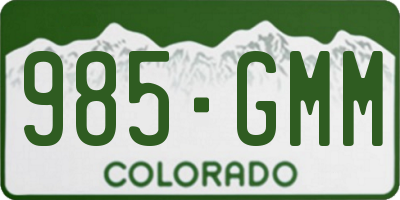 CO license plate 985GMM