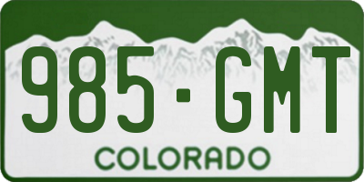 CO license plate 985GMT