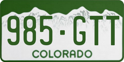 CO license plate 985GTT