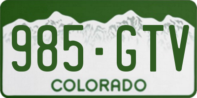 CO license plate 985GTV