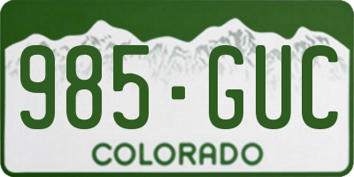 CO license plate 985GUC
