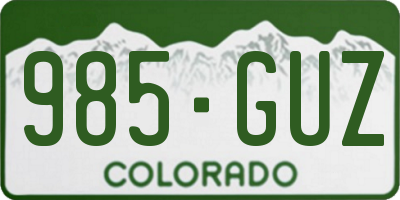 CO license plate 985GUZ